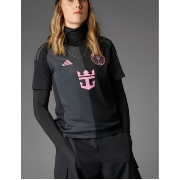MLS Messi Soccer Jersey NWT ADIDAS Size Medium Slim Fit Black Pink Away Jersey $ - Picture 1 of 14